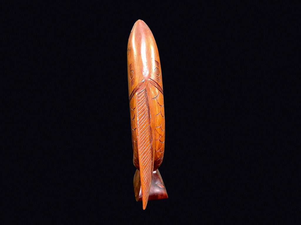 Carved Hardwood Fish Sculpture Mid 20th C
