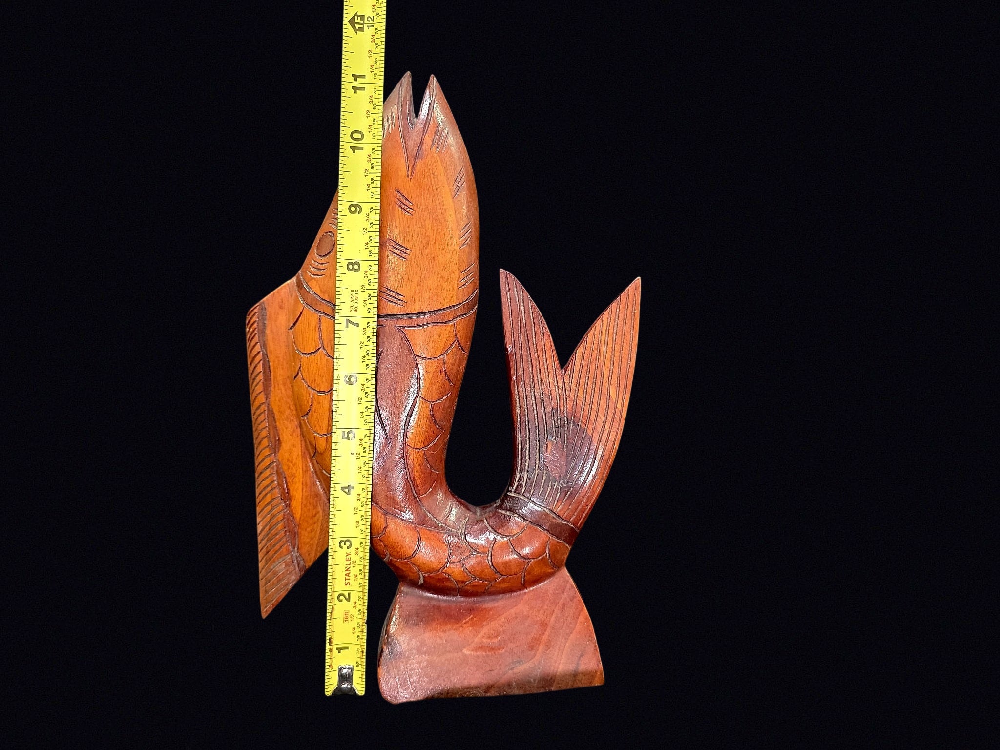 Carved Hardwood Fish Sculpture Mid 20th C