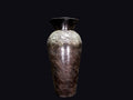 Indian Brass Vase Embossed Grape Ruffled Rim