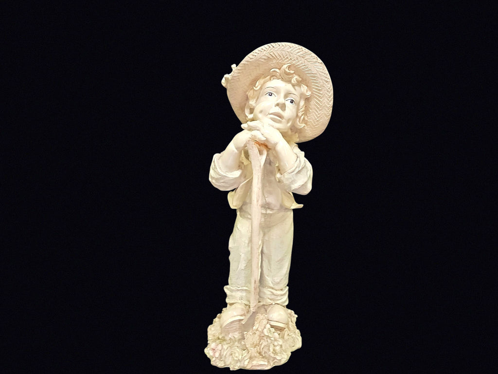 Resin Boy with Shovel Figurine 18in