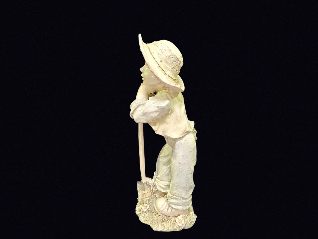 Resin Boy with Shovel Figurine 18in