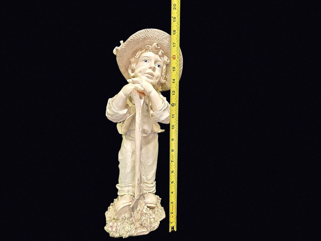Resin Boy with Shovel Figurine 18in