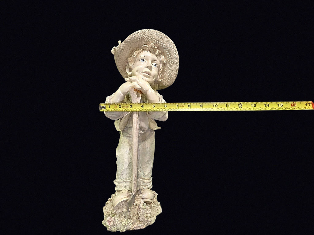 Resin Boy with Shovel Figurine 18in