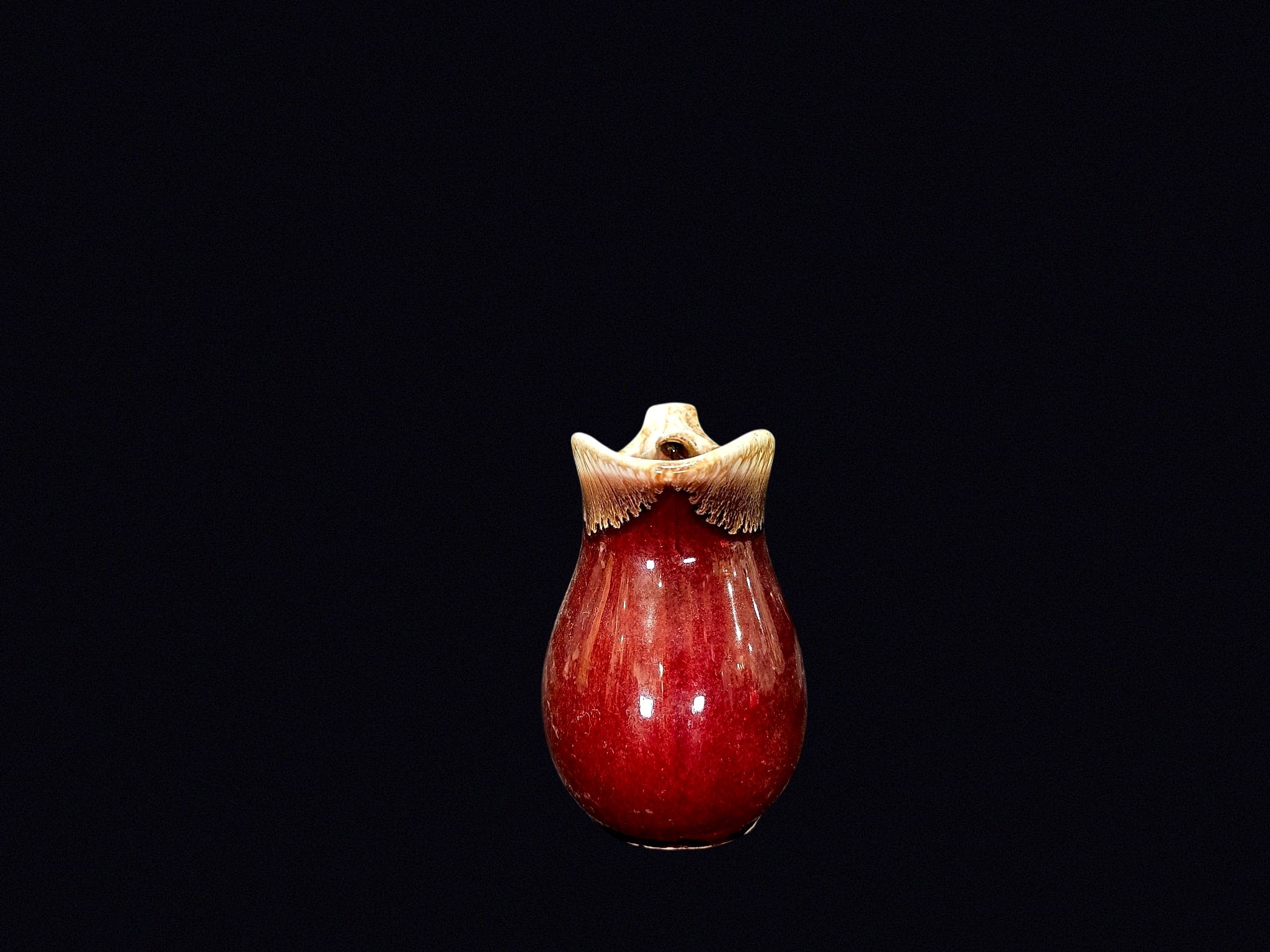 USA Pottery Drip Glaze Pitcher Mid-20th C