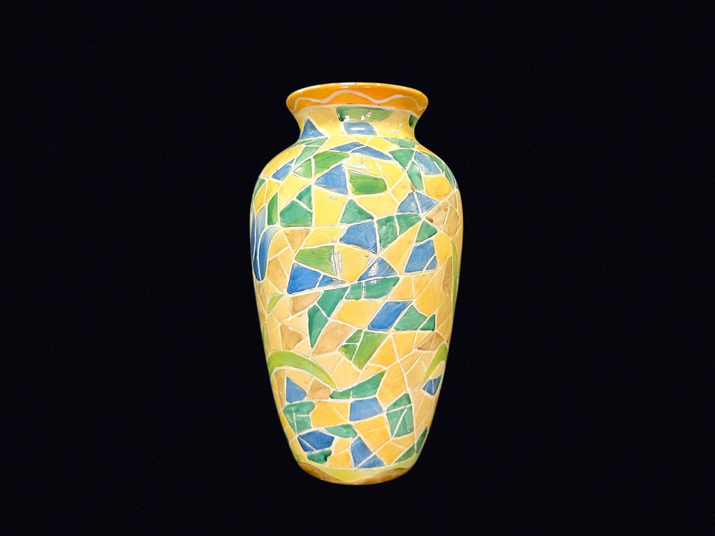 Trencadis Style Ceramic Tulip Vase Late 20th C