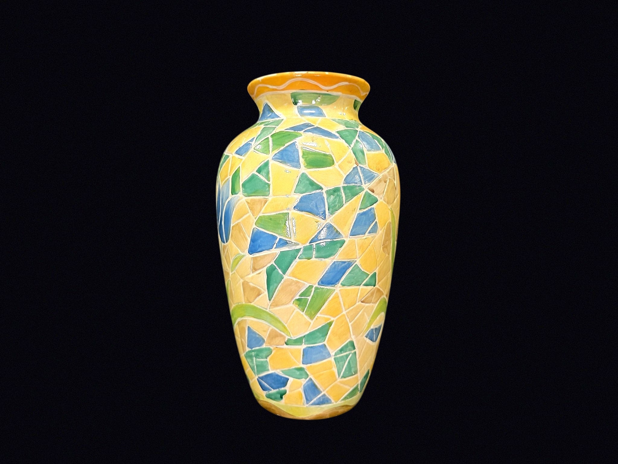 Trencadis Style Ceramic Tulip Vase Late 20th C