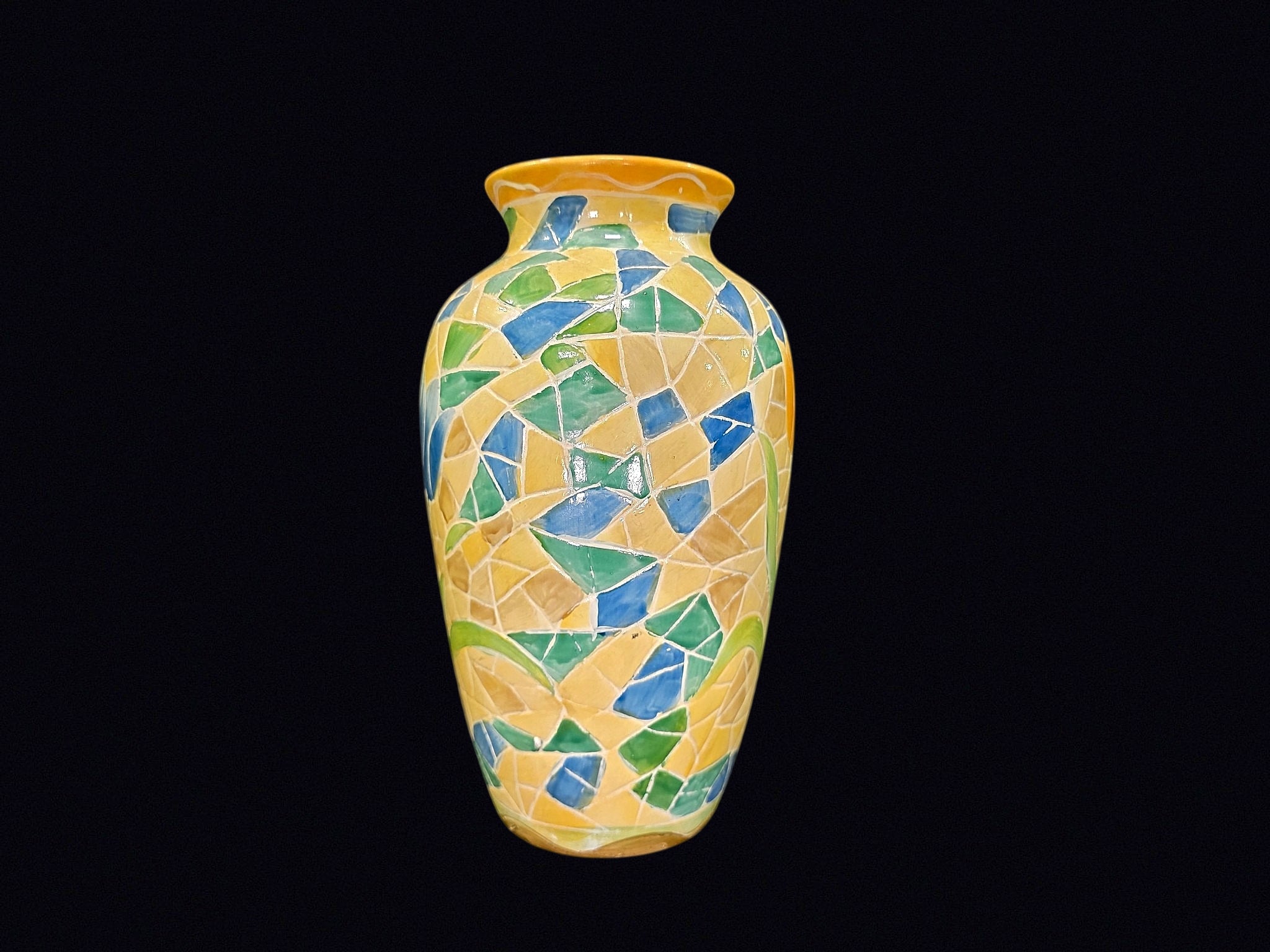Trencadis Style Ceramic Tulip Vase Late 20th C