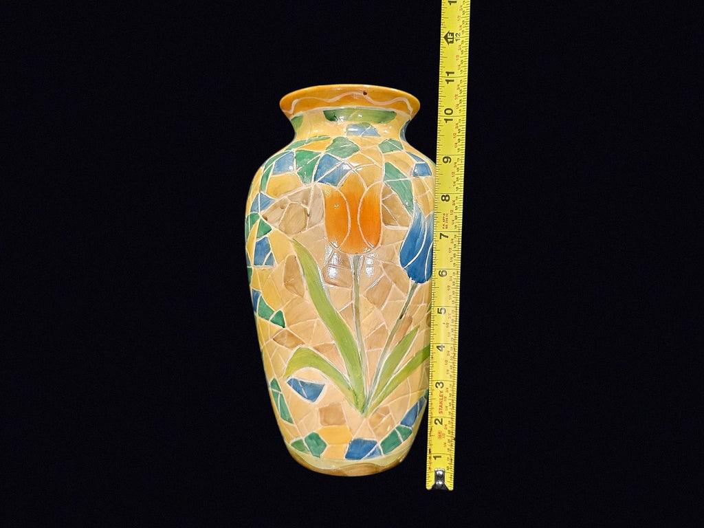 Trencadis Style Ceramic Tulip Vase Late 20th C