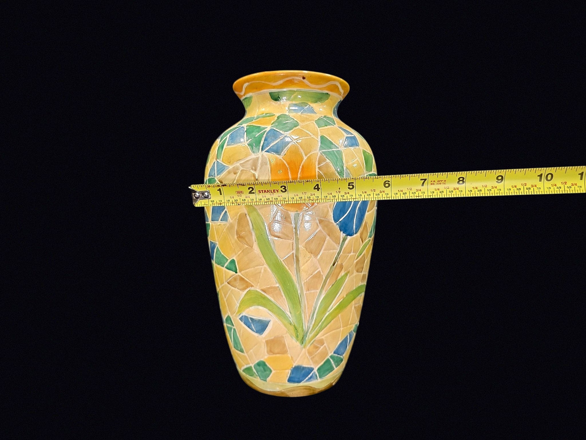 Trencadis Style Ceramic Tulip Vase Late 20th C