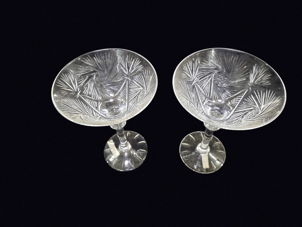 Turkish Cut Crystal Pinwheel Martini Glasses