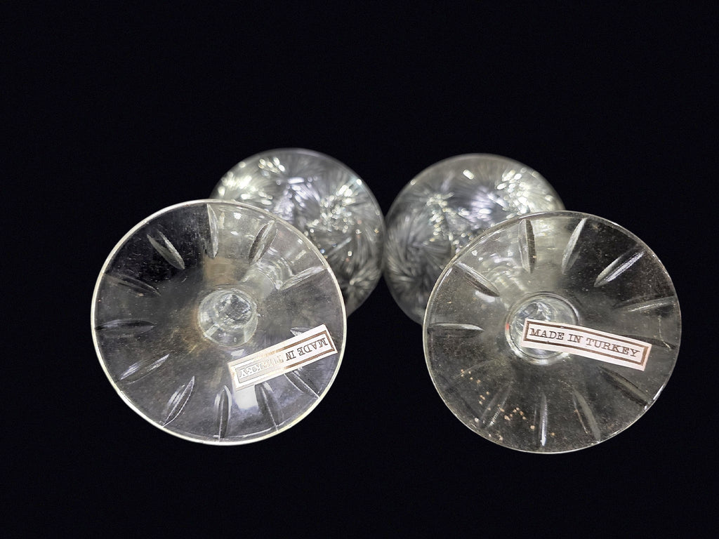 Turkish Cut Crystal Pinwheel Martini Glasses