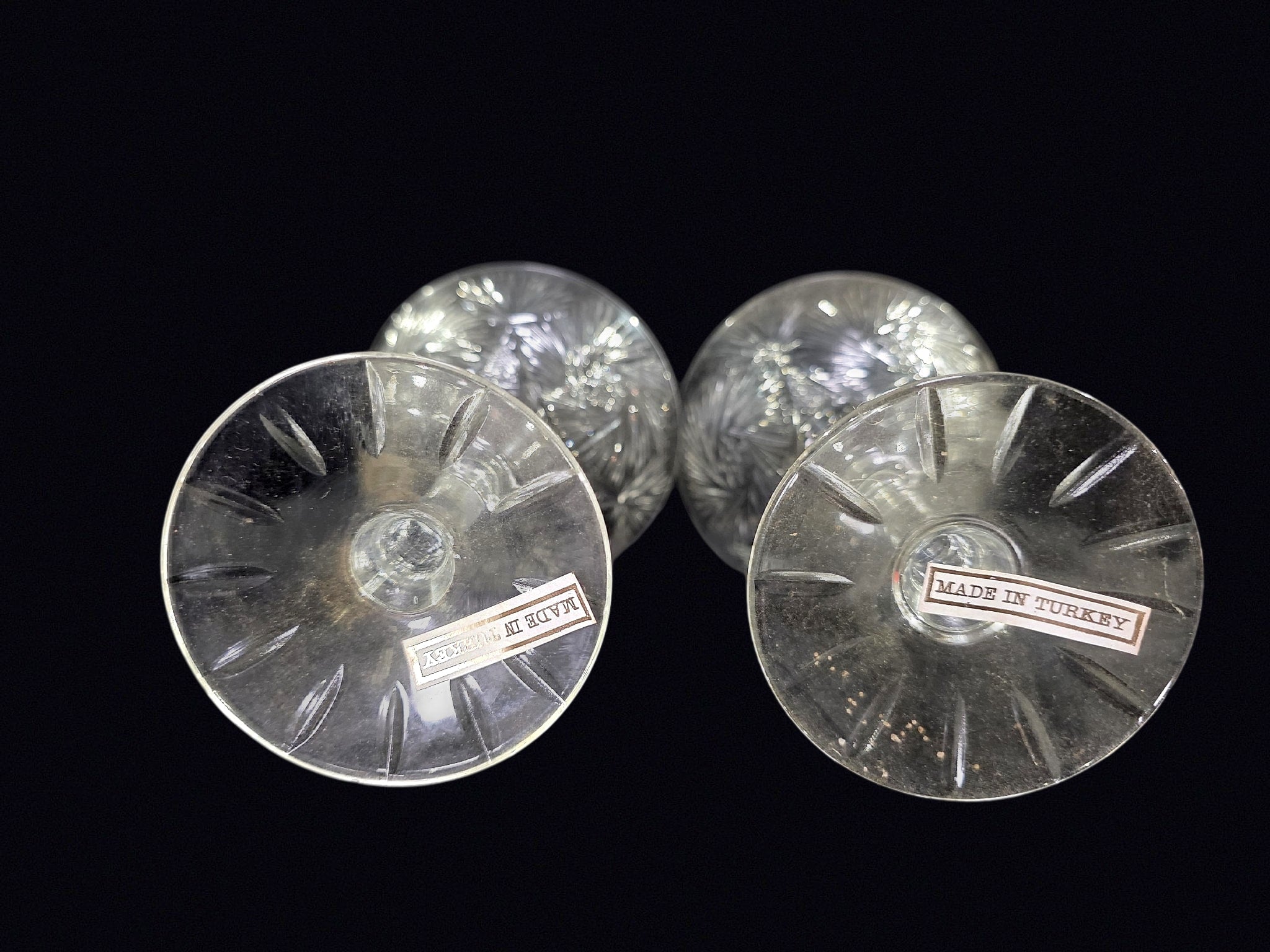 Turkish Cut Crystal Pinwheel Martini Glasses