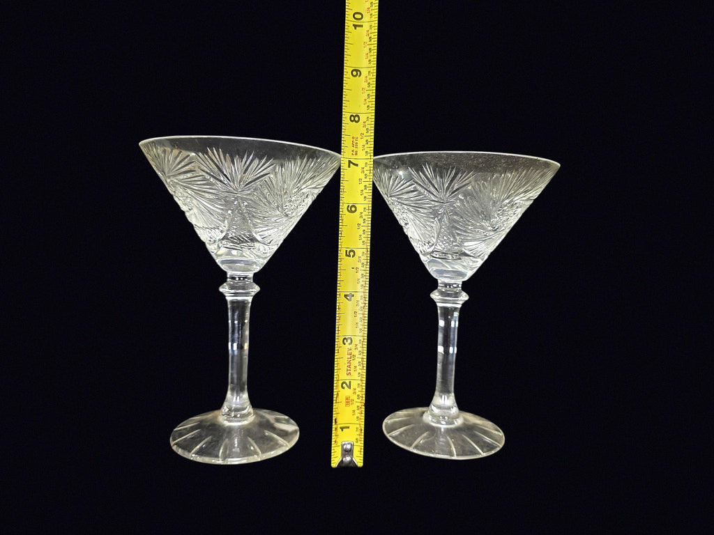Turkish Cut Crystal Pinwheel Martini Glasses