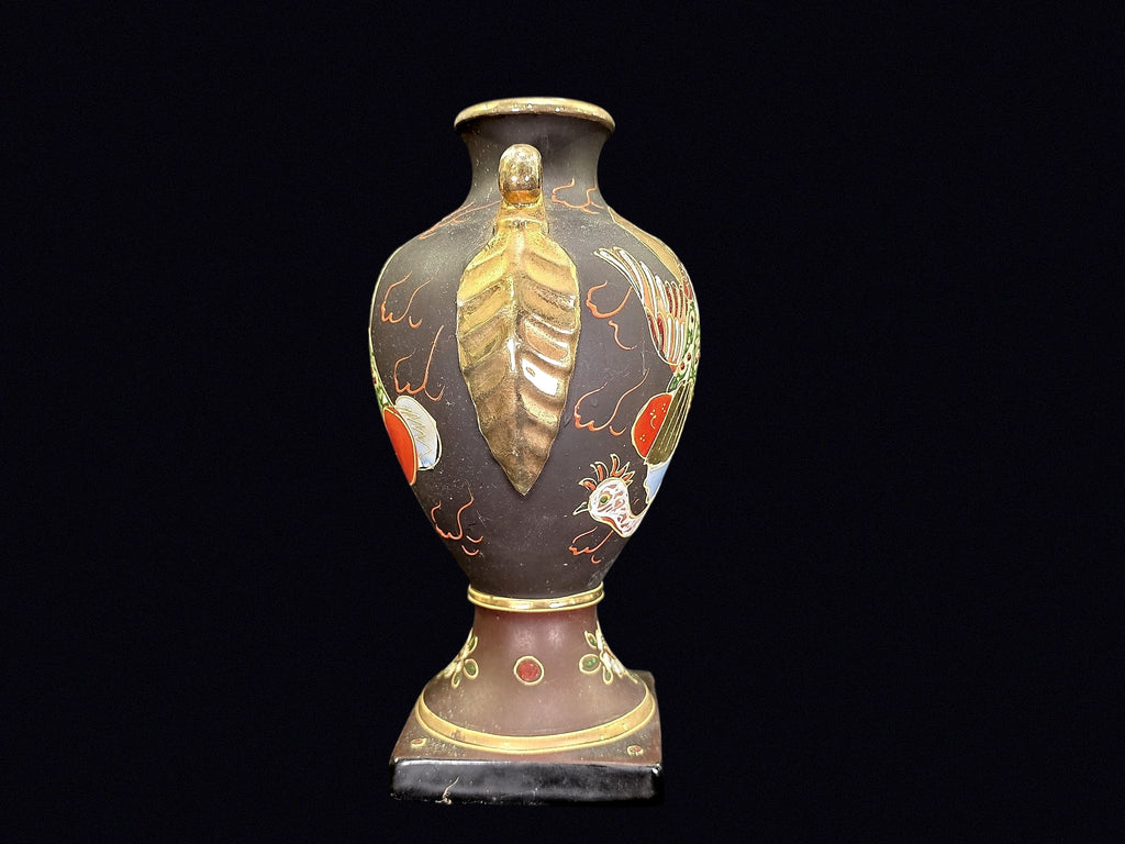 Satsuma Moriage Immortals Vase Japan c1952