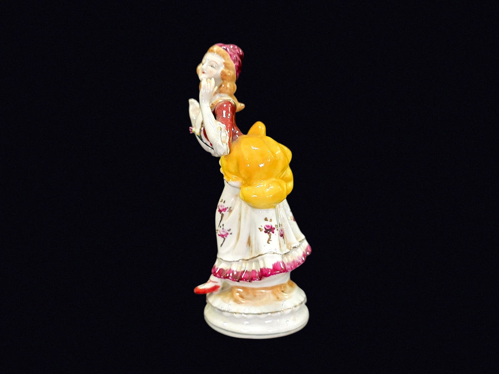 Japan Porcelain Victorian Lady Figurine 7in