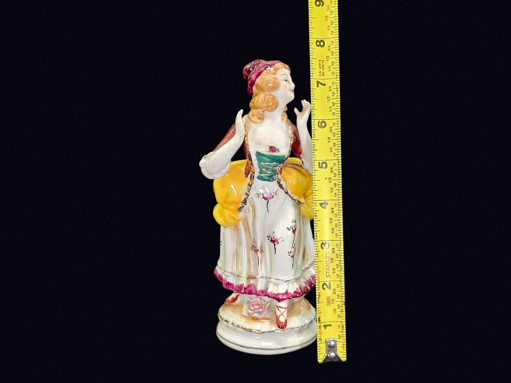 Japan Porcelain Victorian Lady Figurine 7in