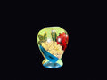 Midcentury Hand Painted Floral Pottery Vase