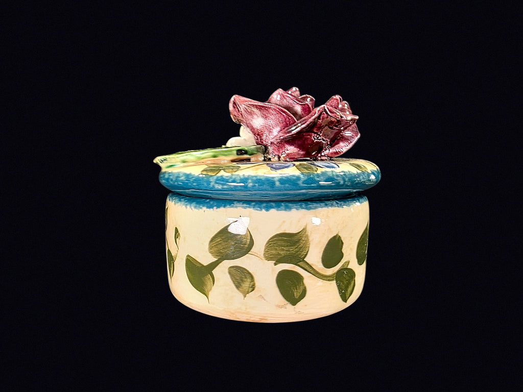 Lesal Home Ceramic Trinket Box Applied Rose