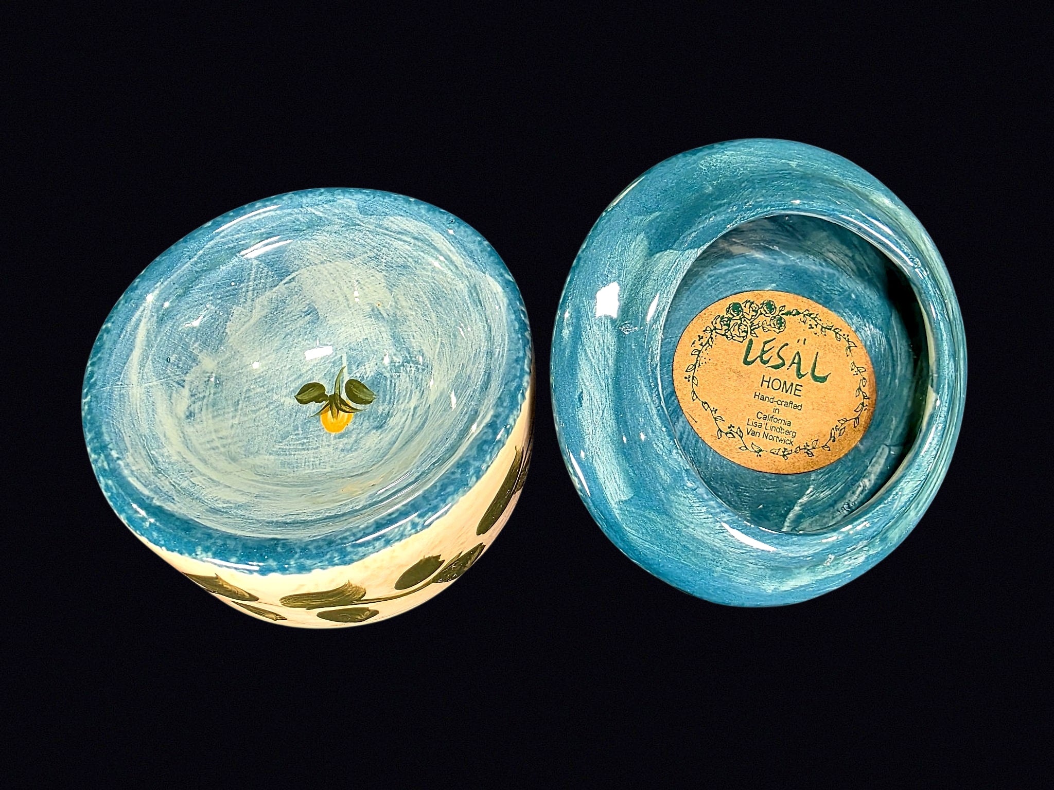Lesal Home Ceramic Trinket Box Applied Rose