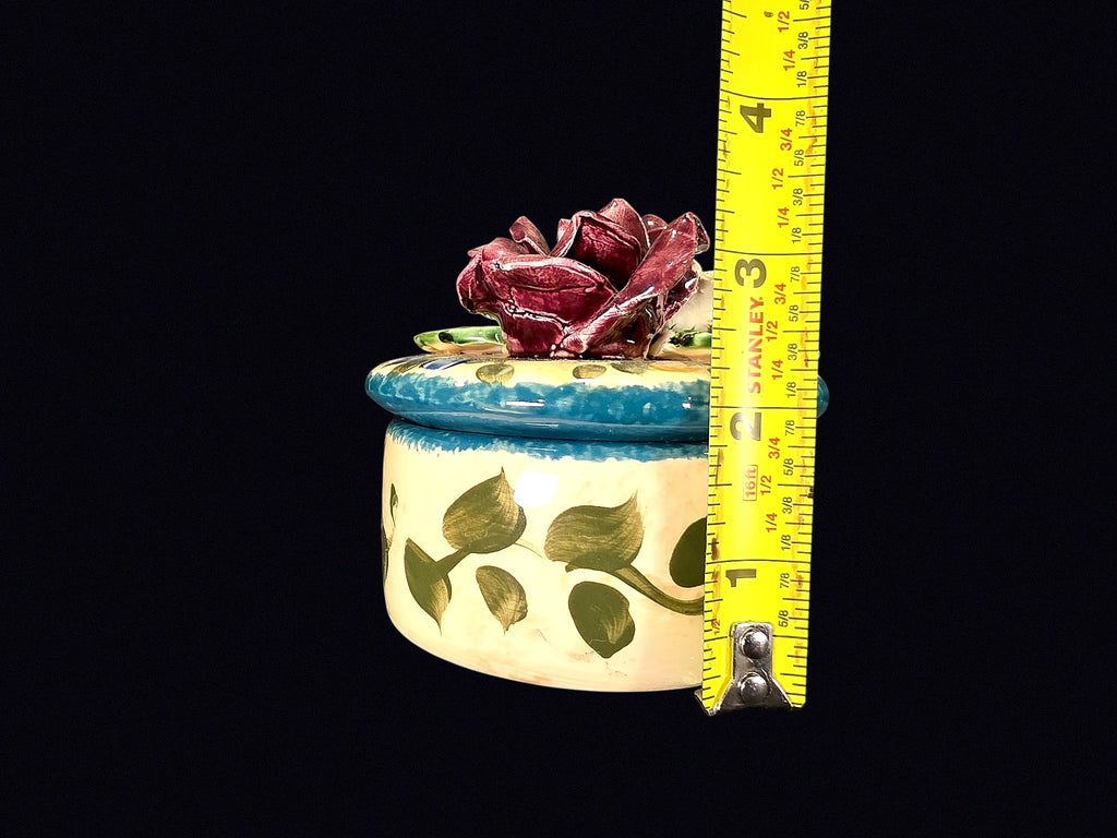 Lesal Home Ceramic Trinket Box Applied Rose
