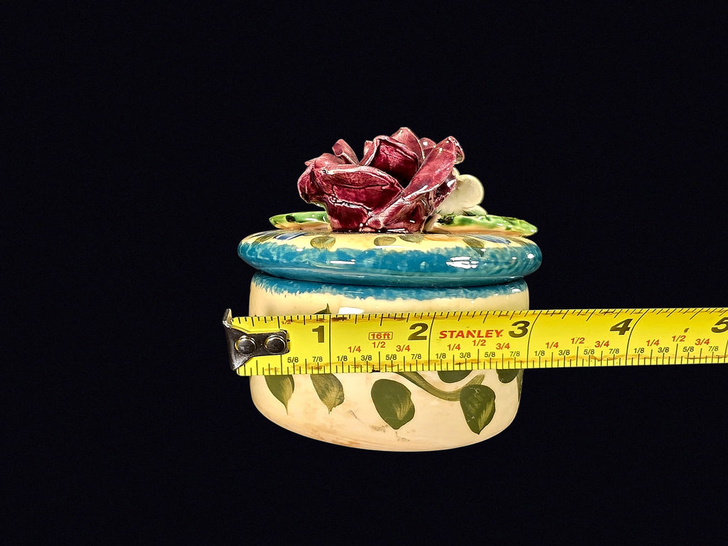 Lesal Home Ceramic Trinket Box Applied Rose