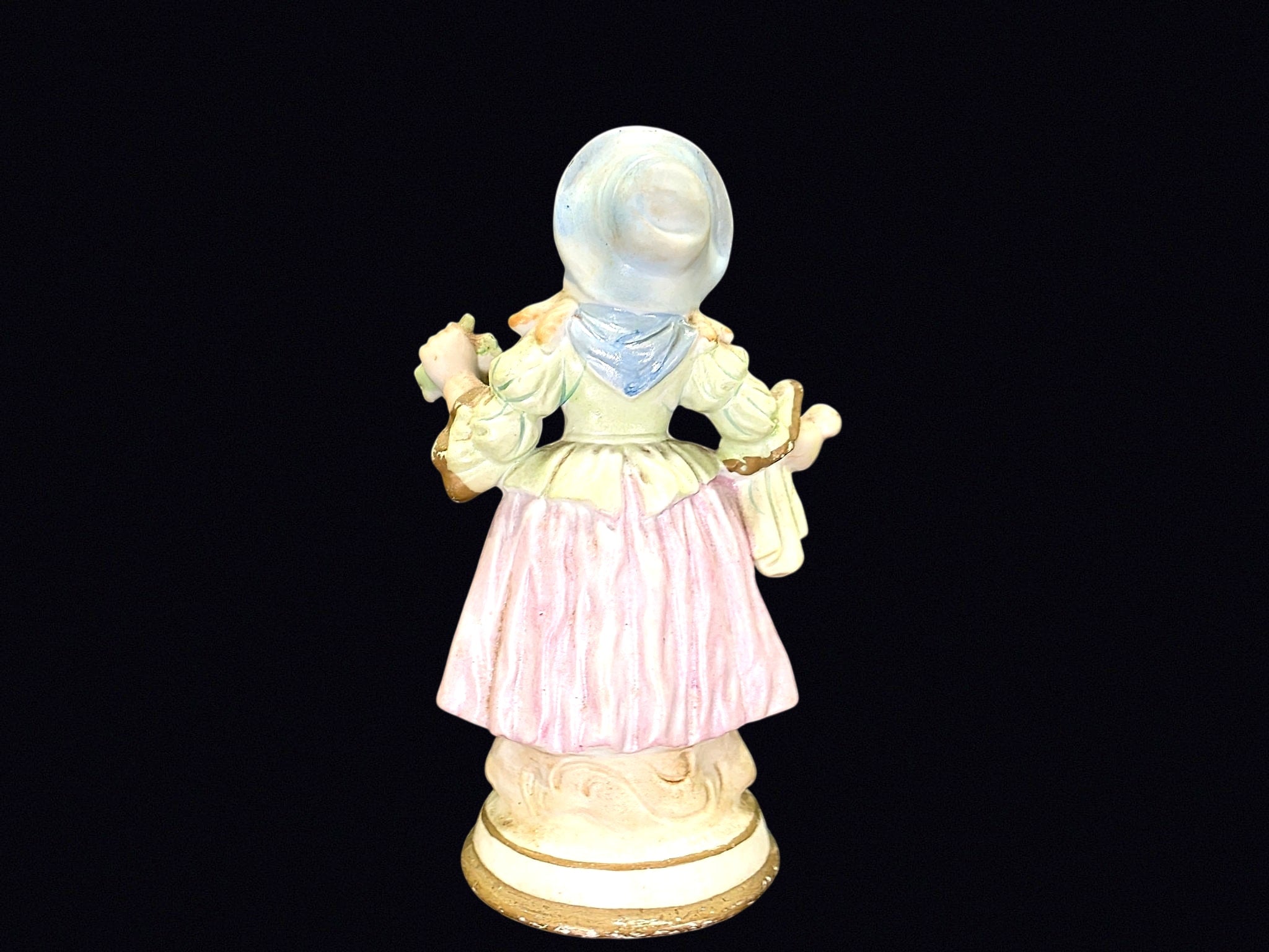 Japan Bisque Girl with Grapes Figurine