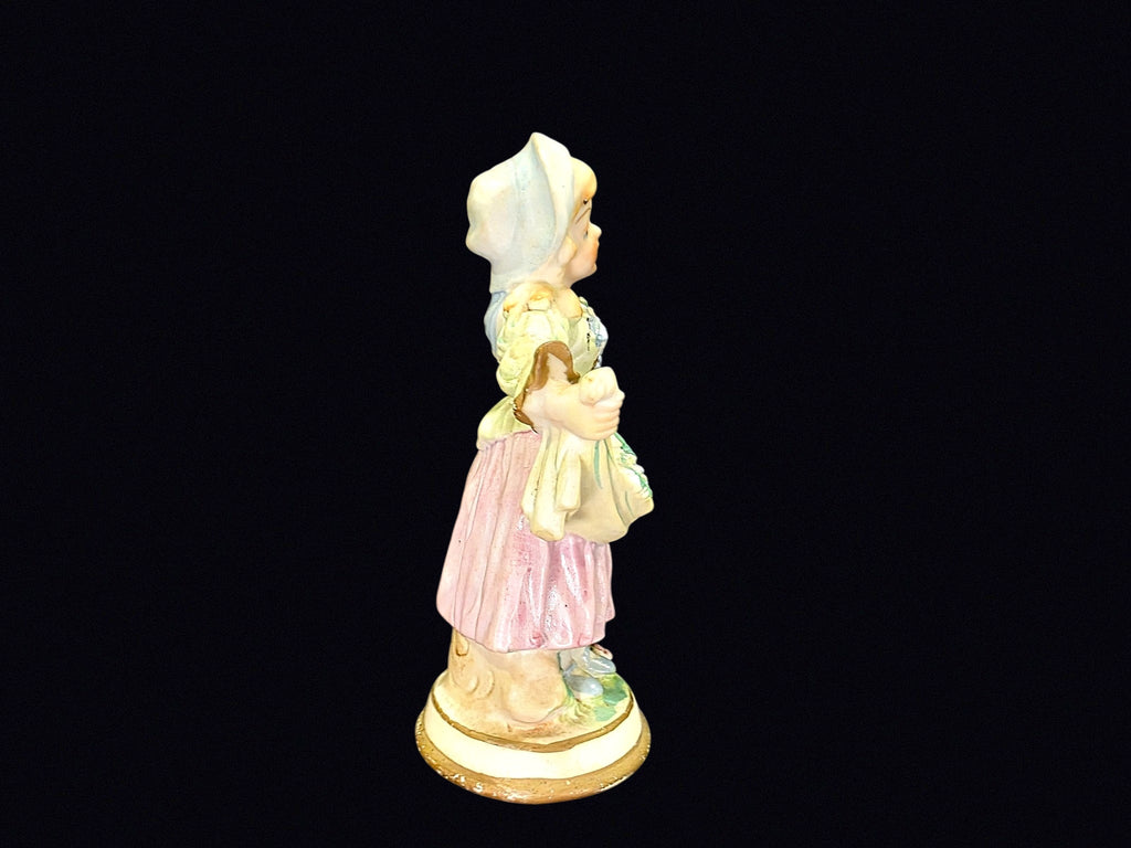 Japan Bisque Girl with Grapes Figurine