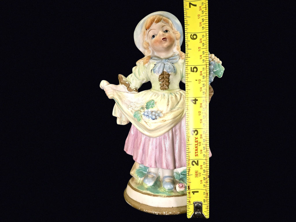 Japan Bisque Girl with Grapes Figurine