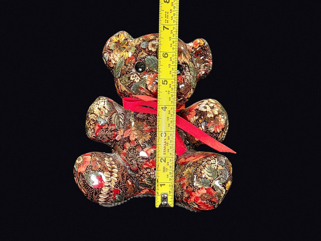 Decoupage Floral Chintz Teddy Bear Figurine
