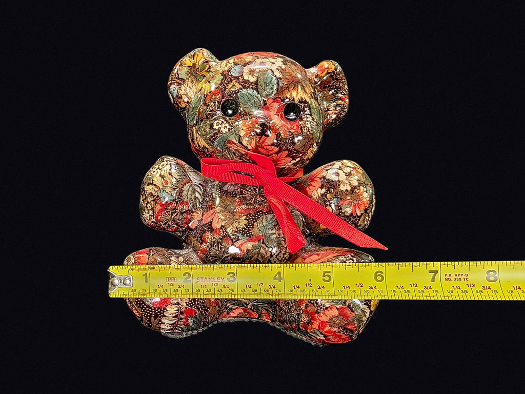 Decoupage Floral Chintz Teddy Bear Figurine