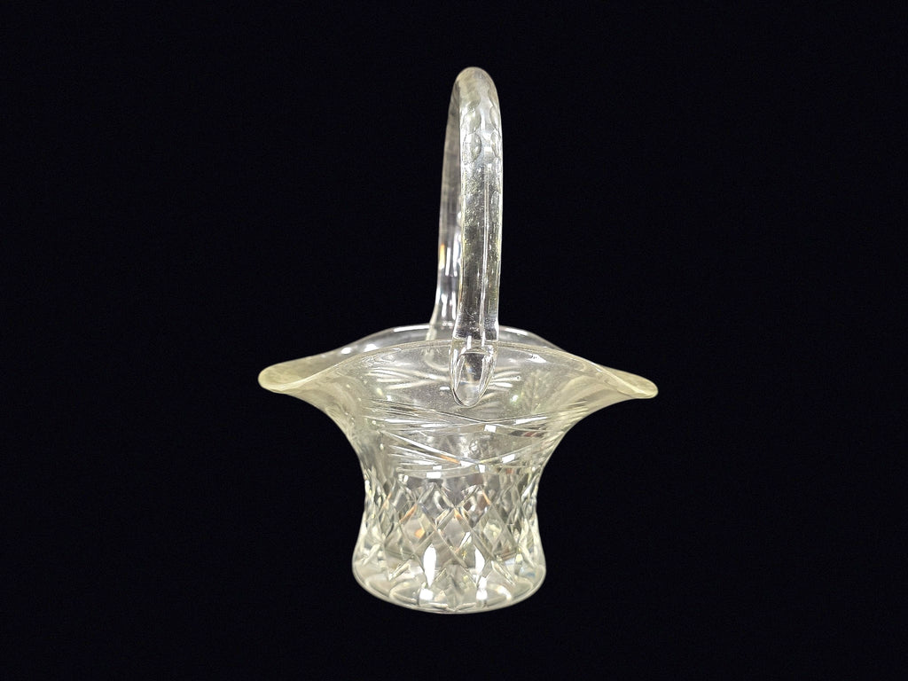 Cut Lead Crystal Bride's Basket Mid-Late 20thC