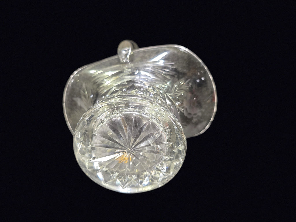 Cut Lead Crystal Bride's Basket Mid-Late 20thC