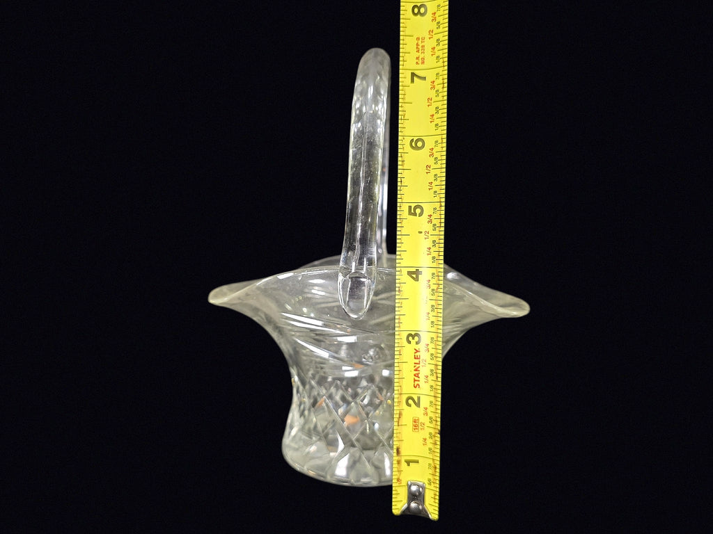 Cut Lead Crystal Bride's Basket Mid-Late 20thC