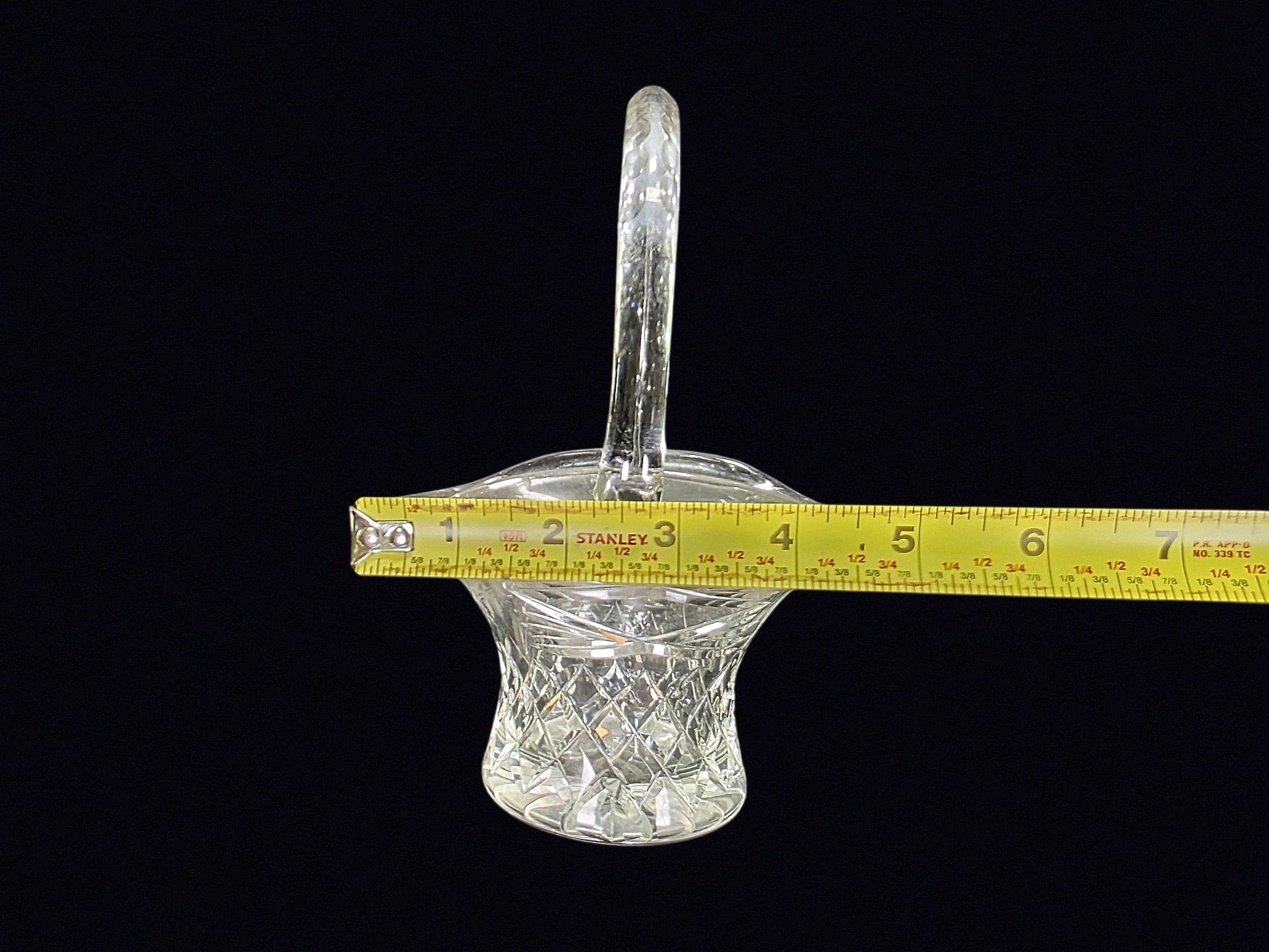 Cut Lead Crystal Bride's Basket Mid-Late 20thC