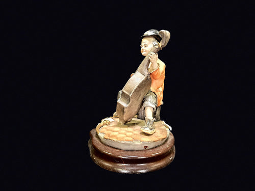 Capodimonte-Style Porcelain Hobo Bassist c1970