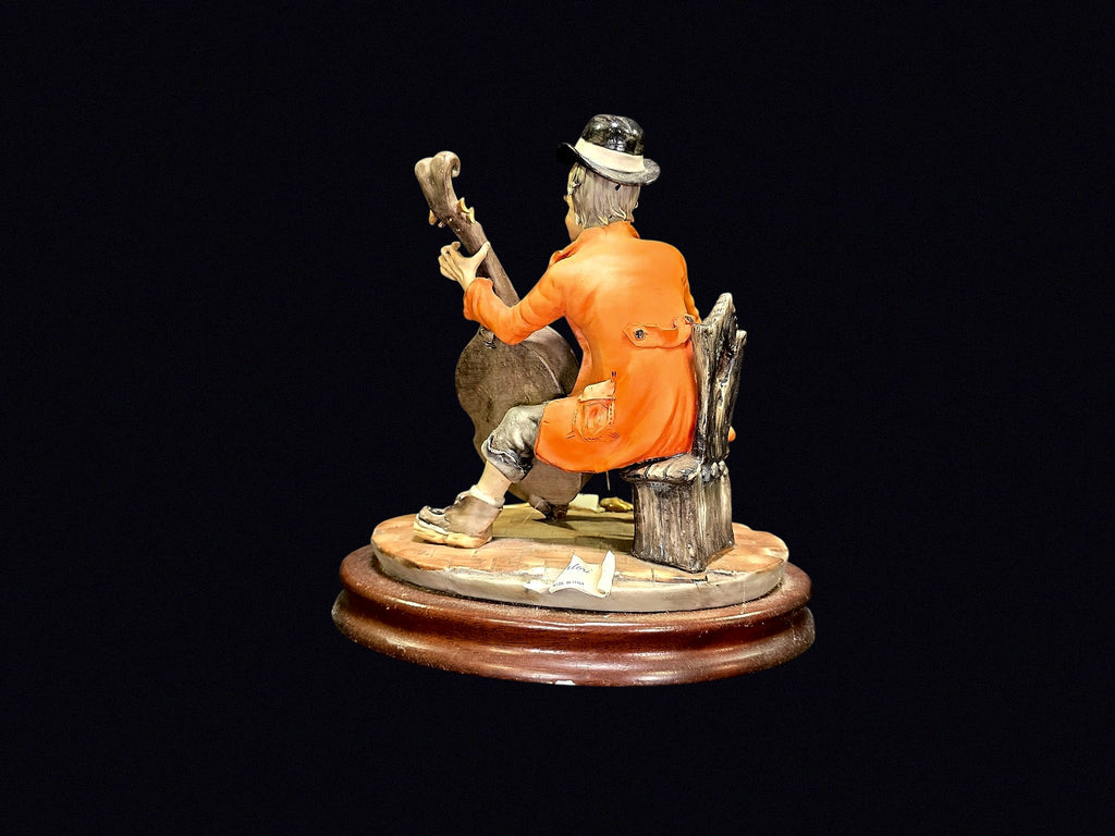 Capodimonte-Style Porcelain Hobo Bassist c1970