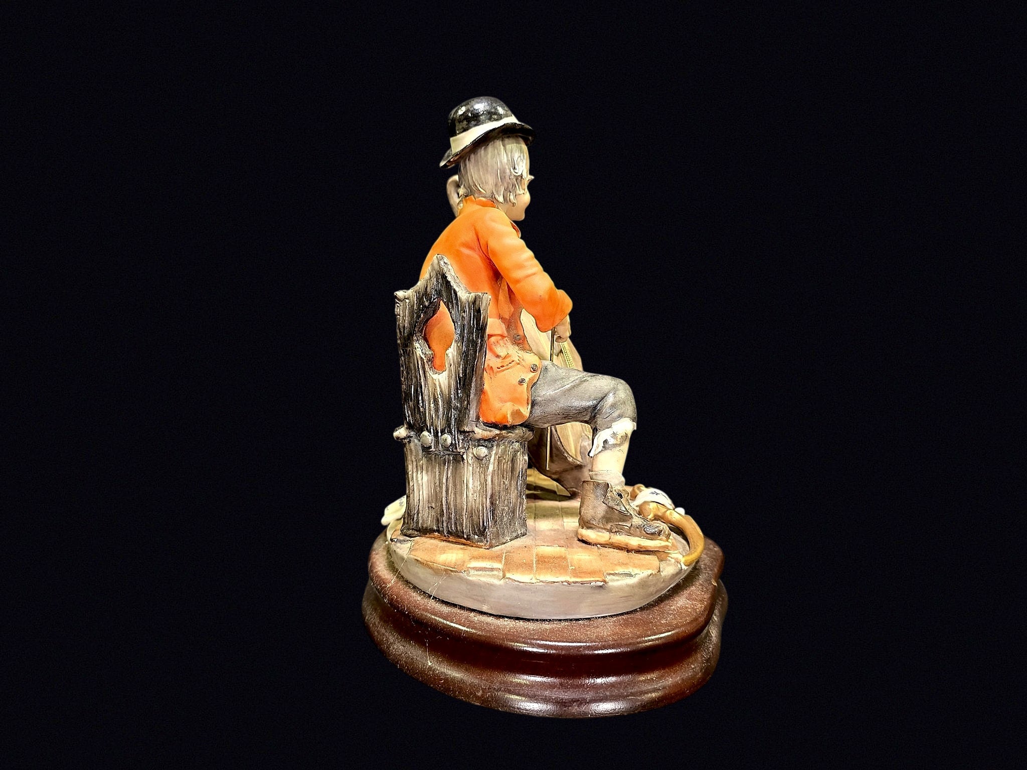 Capodimonte-Style Porcelain Hobo Bassist c1970
