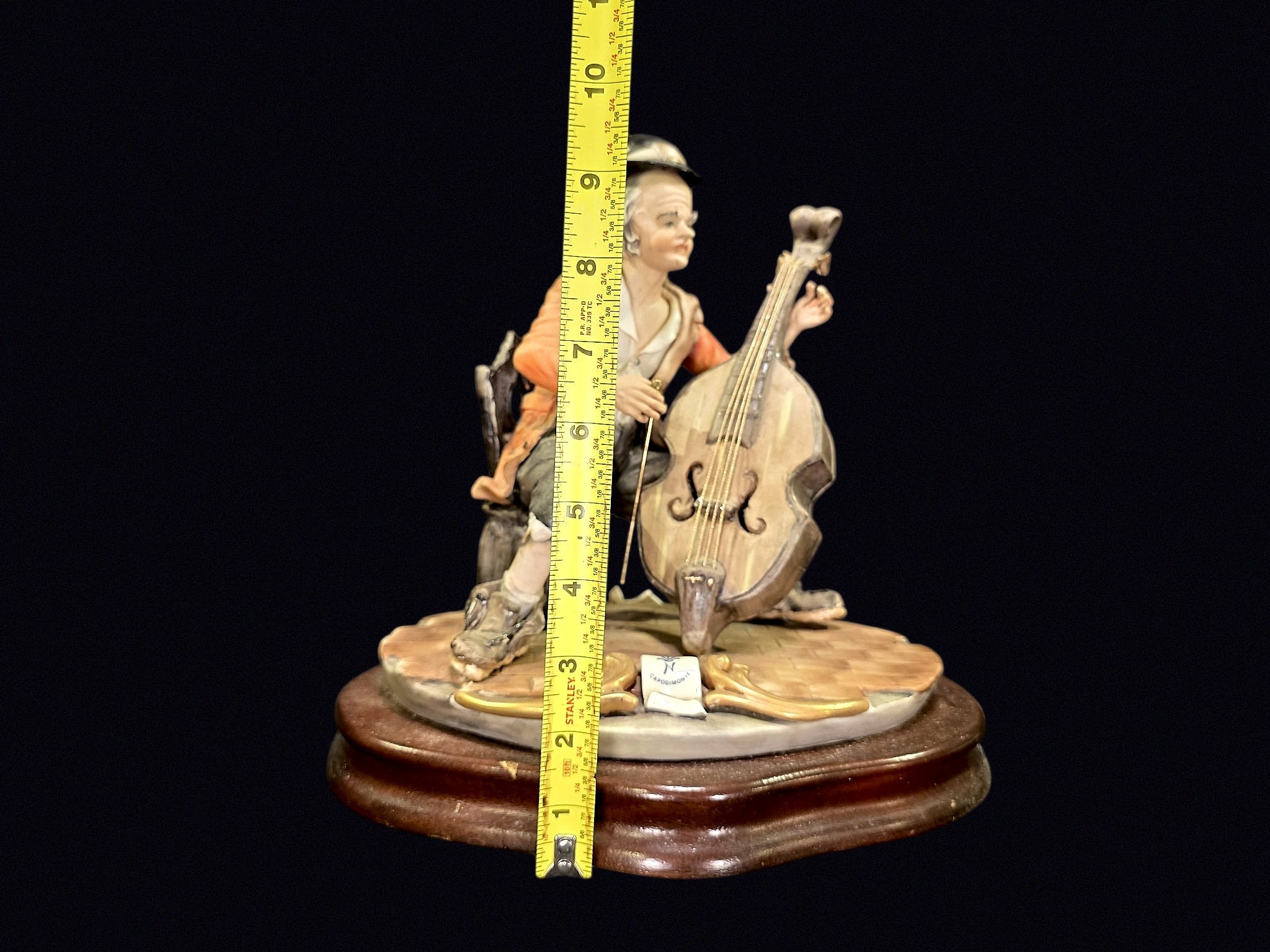 Capodimonte-Style Porcelain Hobo Bassist c1970