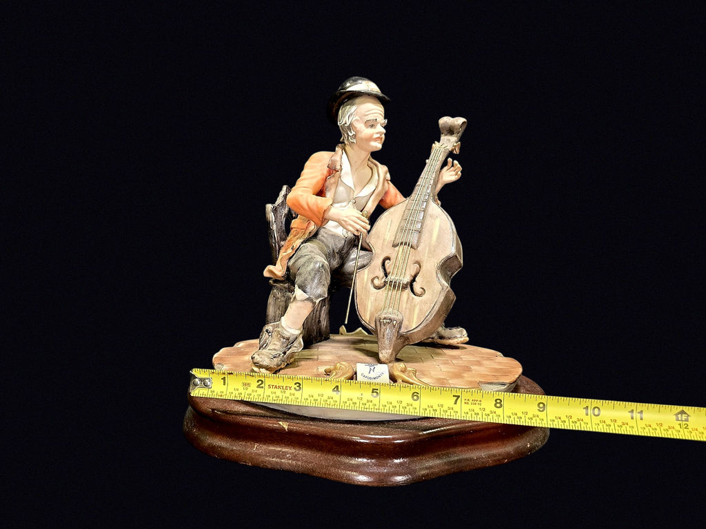 Capodimonte-Style Porcelain Hobo Bassist c1970