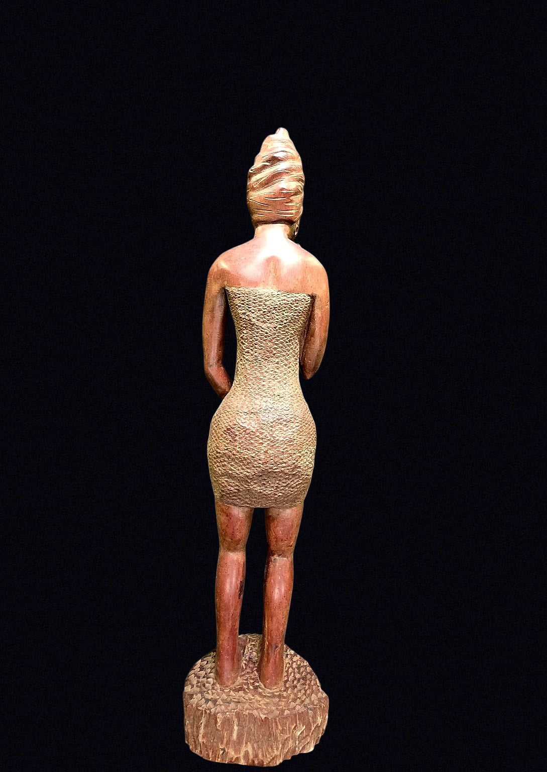 African Carved Hardwood Woman Figure 22in