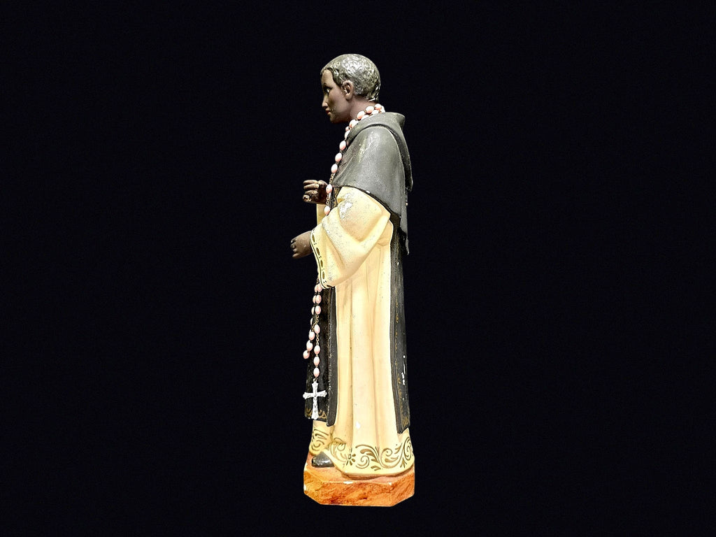 St Martin de Porres Chalkware Statue 15in c1950