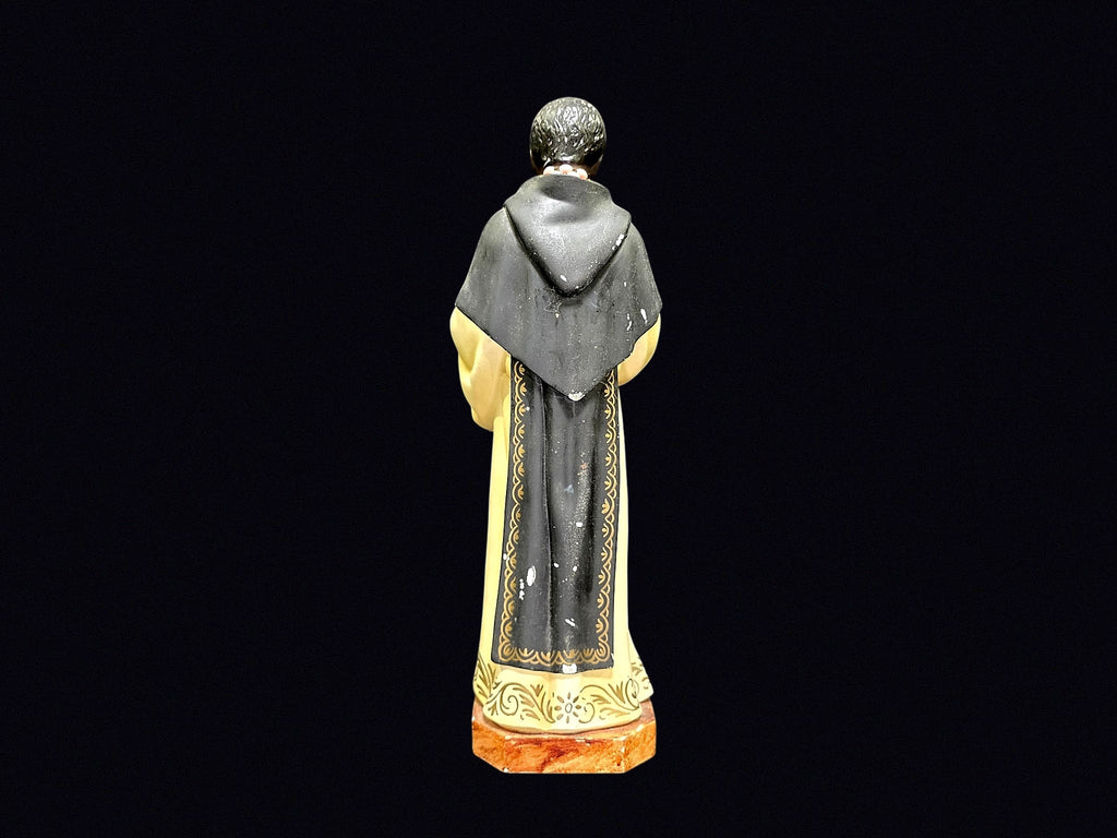 St Martin de Porres Chalkware Statue 15in c1950