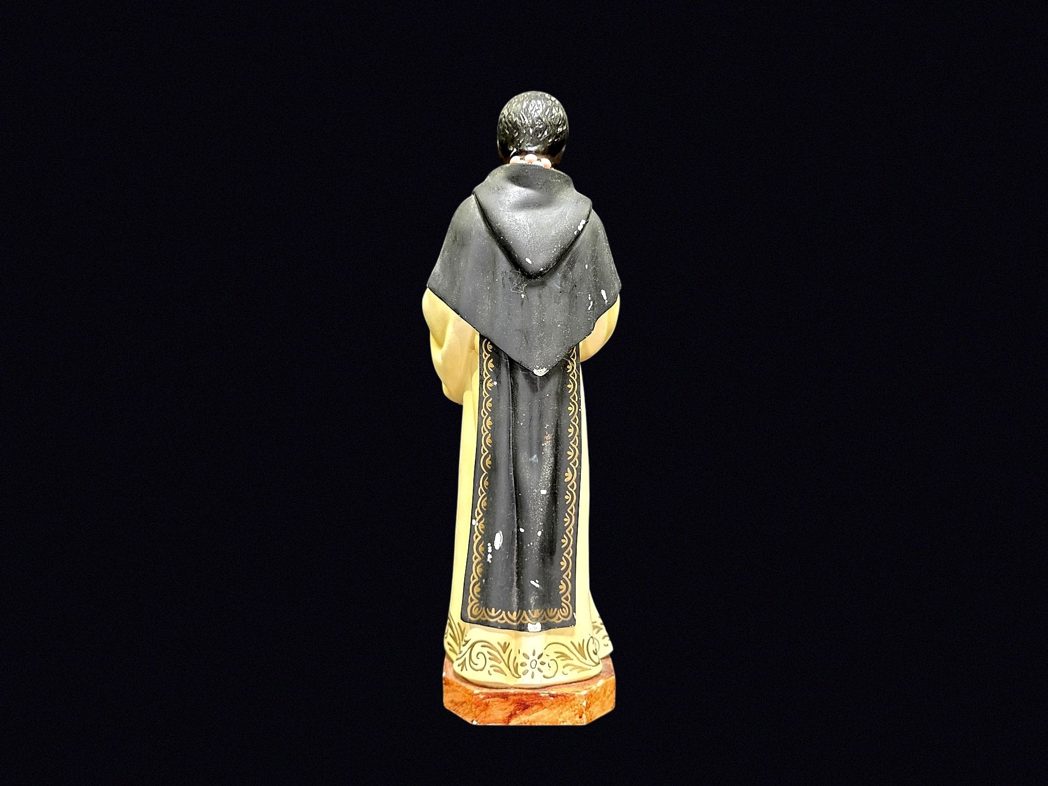 St Martin de Porres Chalkware Statue 15in c1950