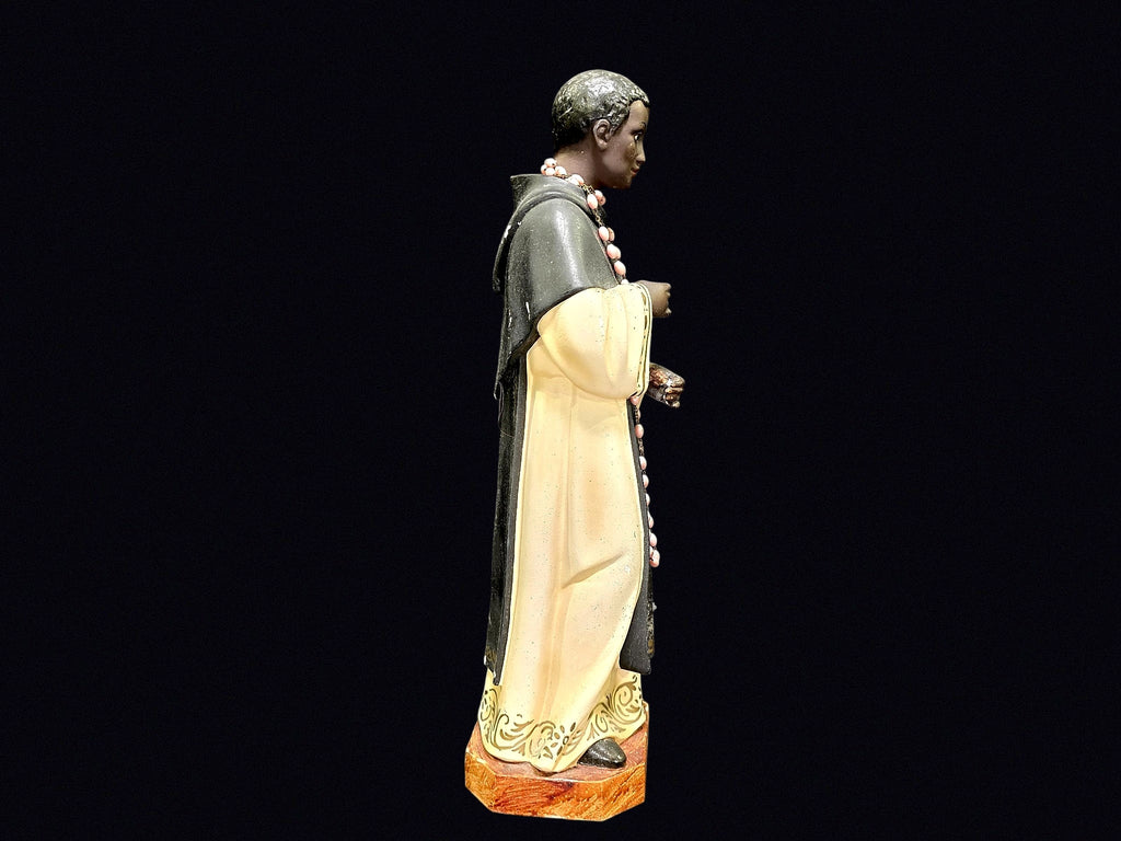 St Martin de Porres Chalkware Statue 15in c1950