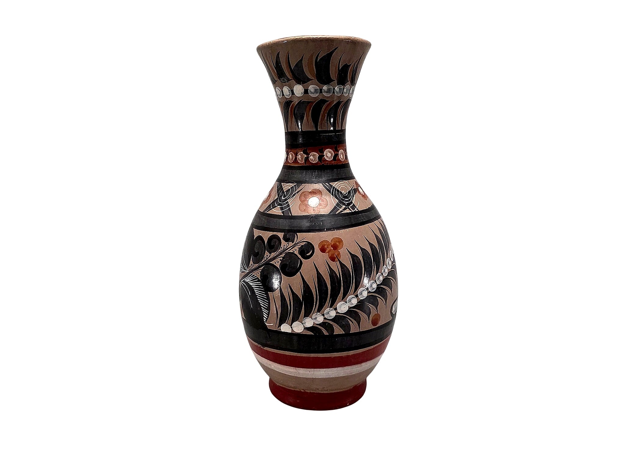 Tonala Mexican Burnished Pottery Bird Vase 11.5"