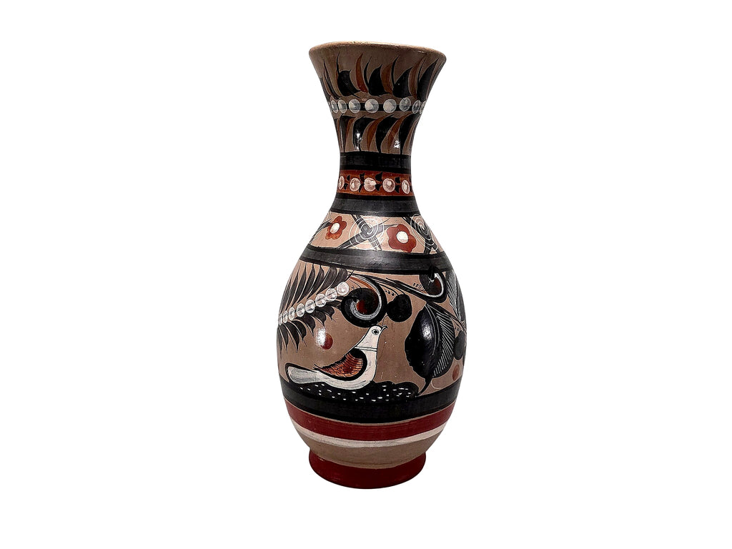 Tonala Mexican Burnished Pottery Bird Vase 11.5"