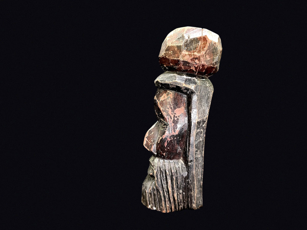 Jamaica Carved Wood Bearded Man Figure 20th C