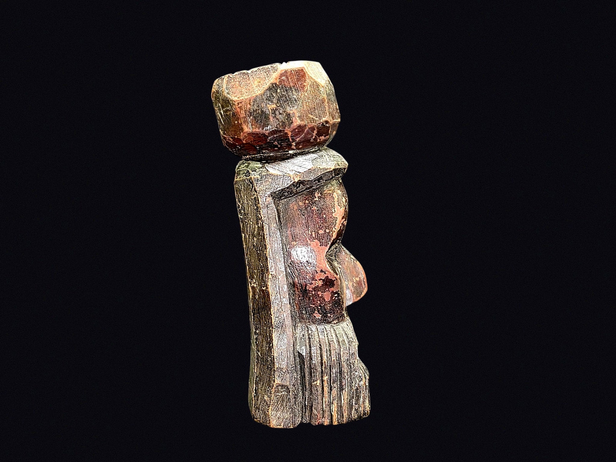 Jamaica Carved Wood Bearded Man Figure 20th C