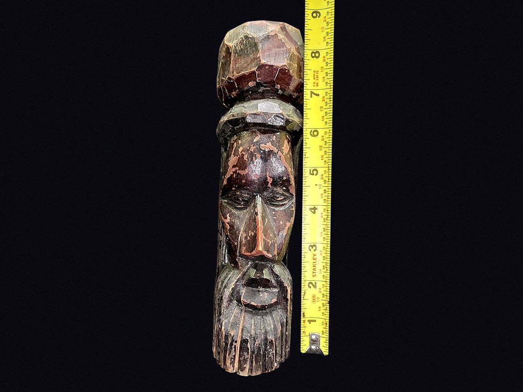 Jamaica Carved Wood Bearded Man Figure 20th C