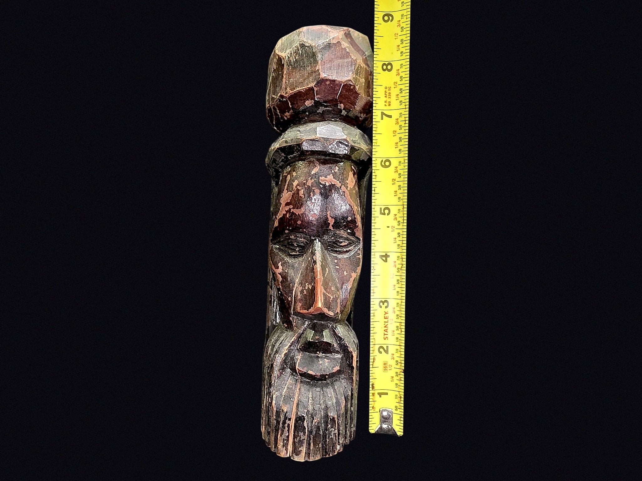 Jamaica Carved Wood Bearded Man Figure 20th C